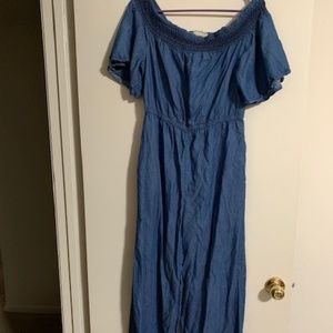 womens lightweight denim jumpsuit size s/m